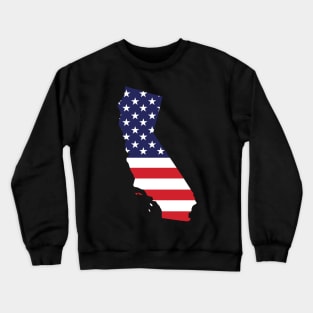 California State Shape Flag Background Crewneck Sweatshirt